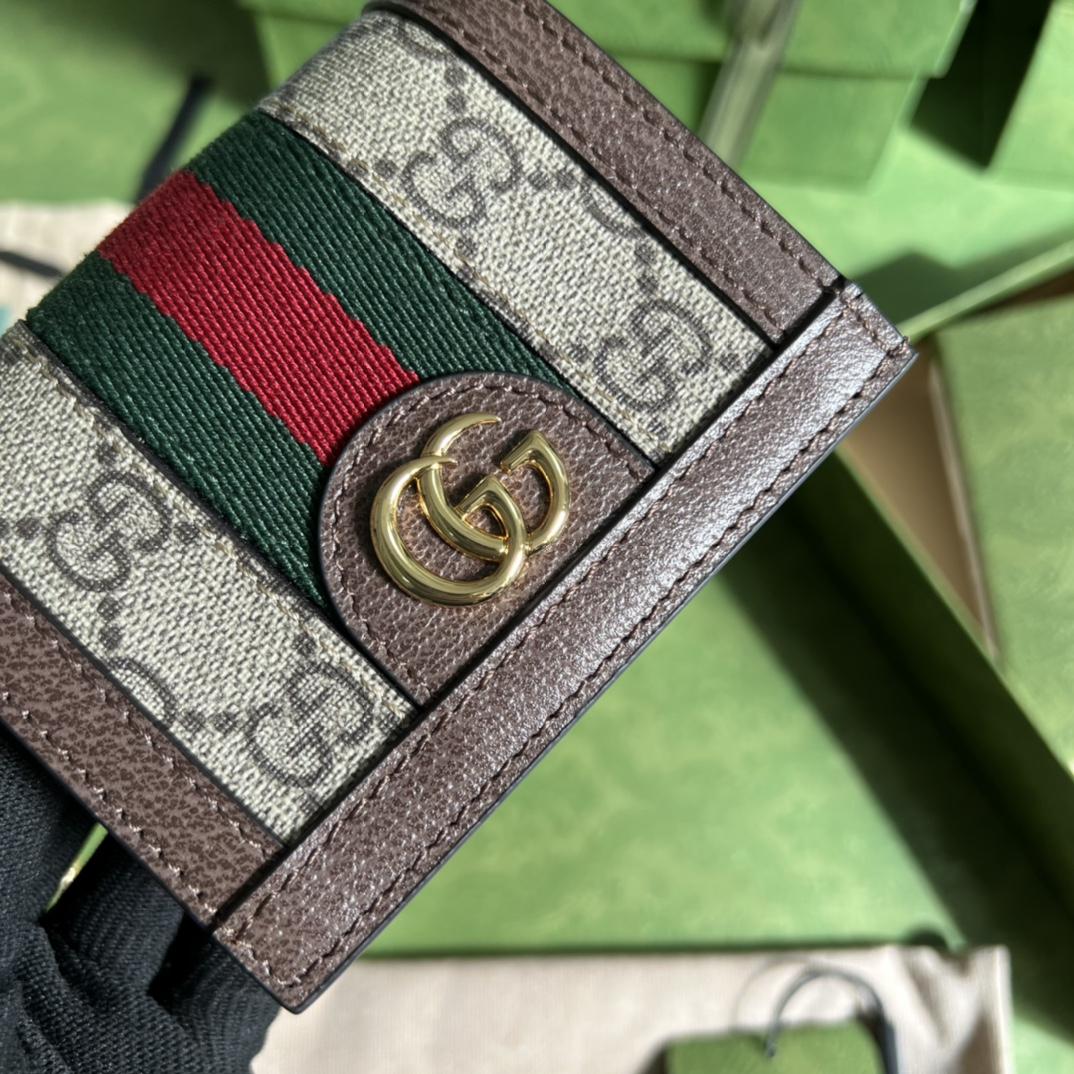 Gucci Ophidia GG Supreme Leather Wallet (11*8.5*3cm)  625711 - FashionPlug