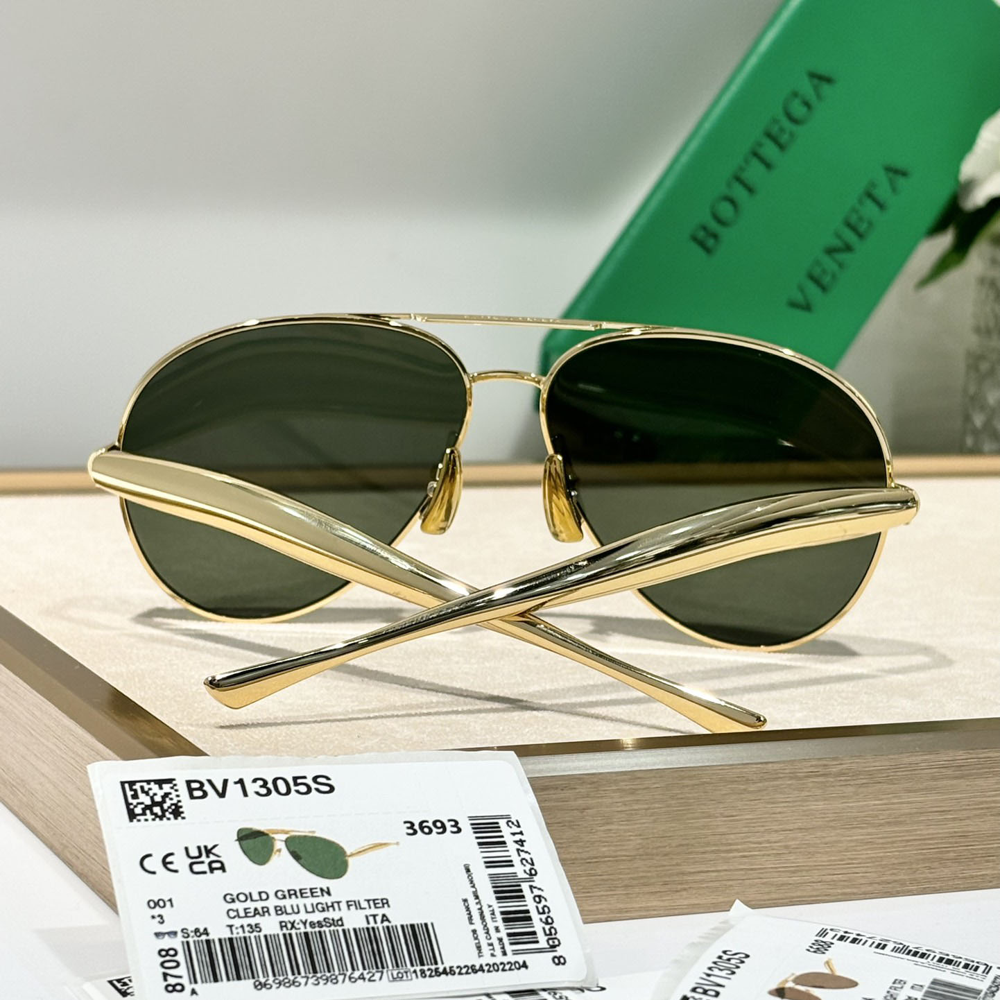 Bottega Veneta Sardine Aviator Sunglasses   BV1305S - FashionPlug