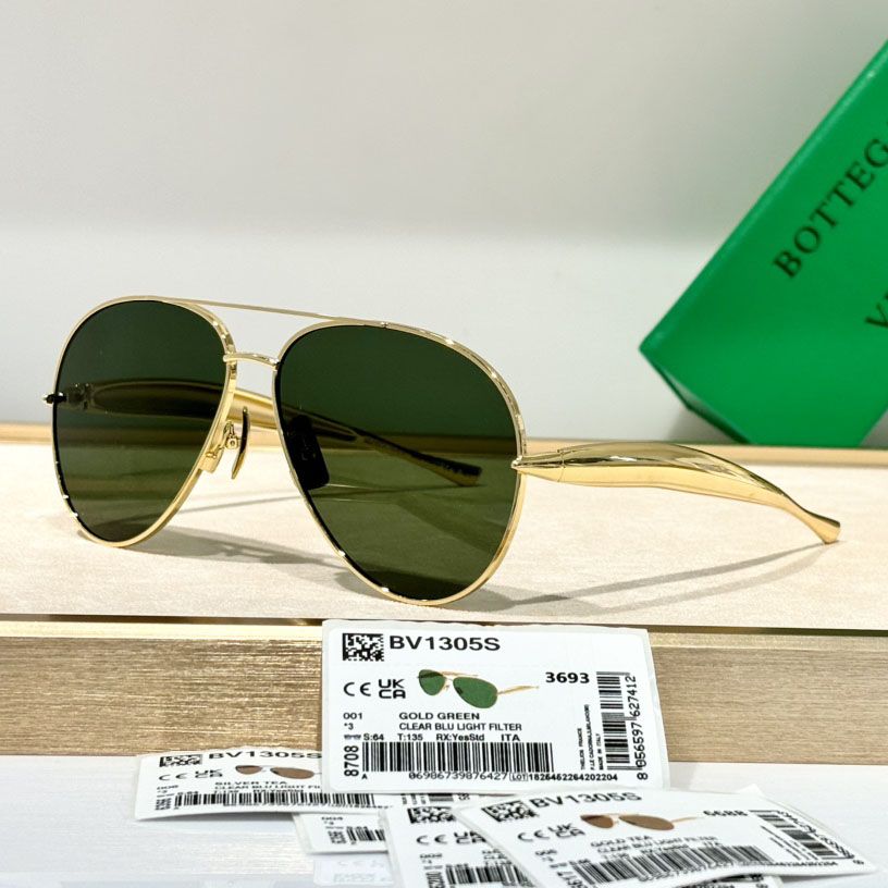 Bottega Veneta Sardine Aviator Sunglasses   BV1305S - FashionPlug
