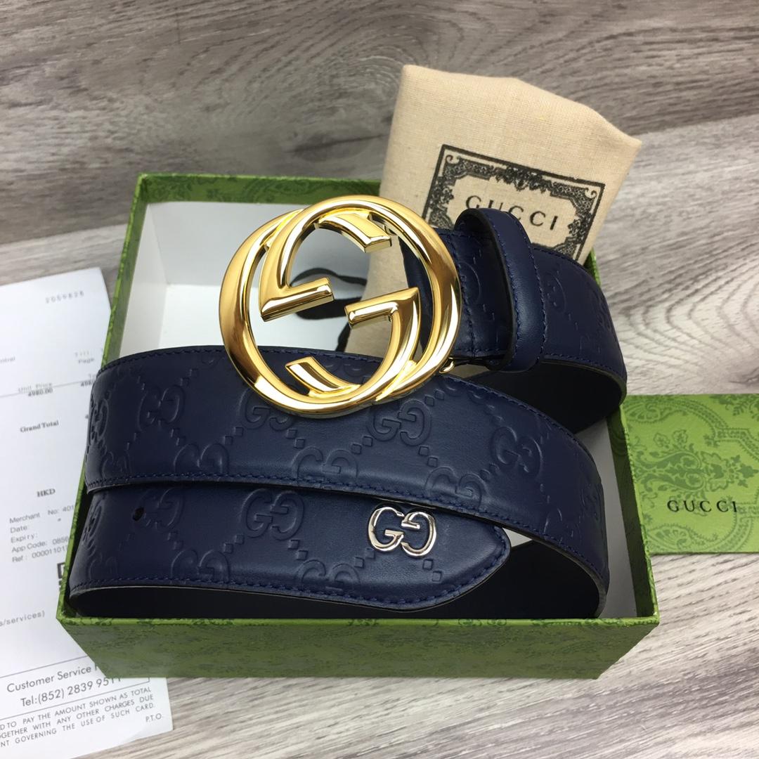 Gucci Leather Belt  40mm - FashionPlug
