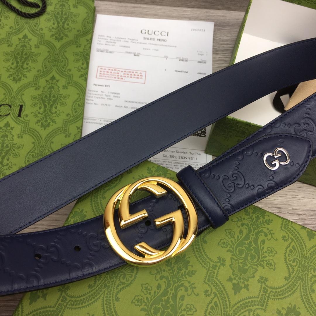 Gucci Leather Belt  40mm - FashionPlug