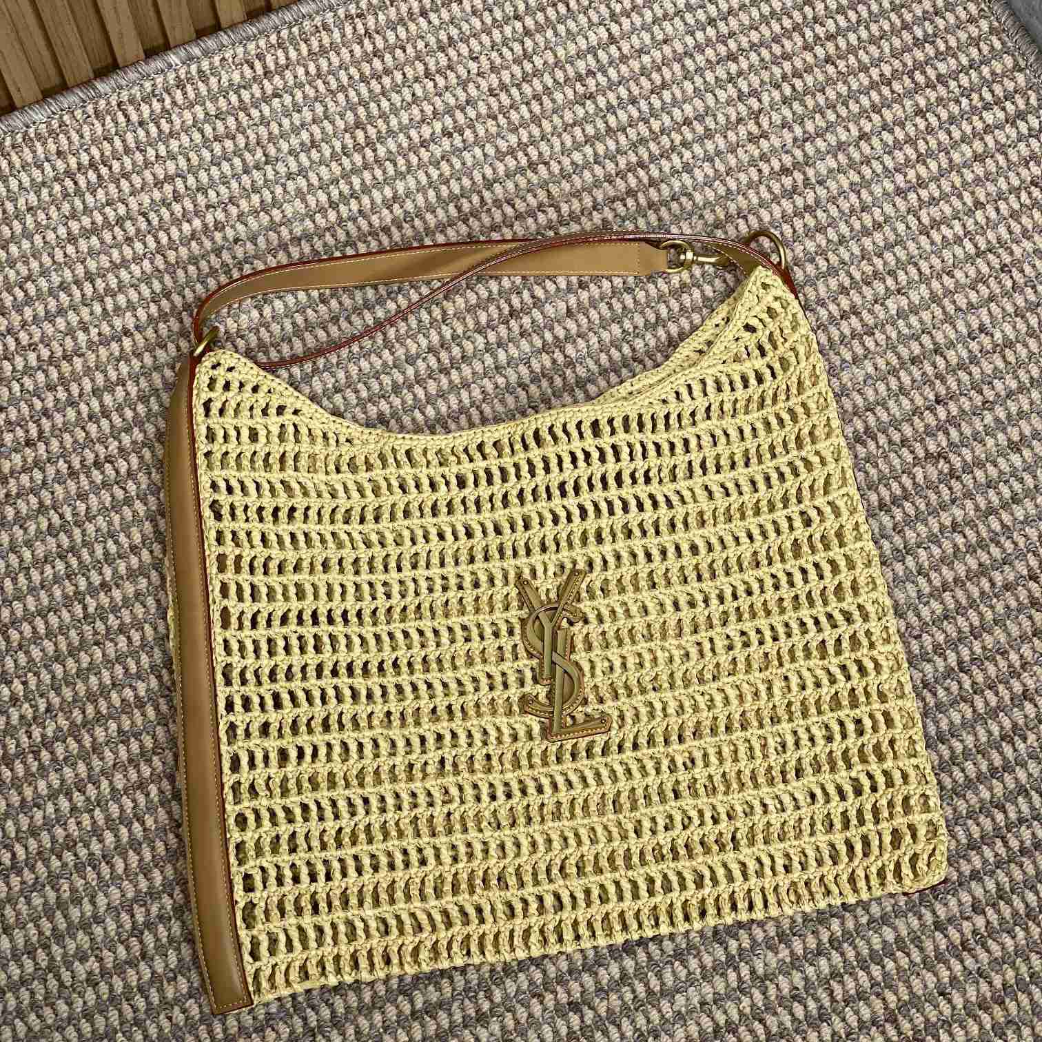 Saint Laurent Oxalis Bag In Raffia Macrame - FashionPlug