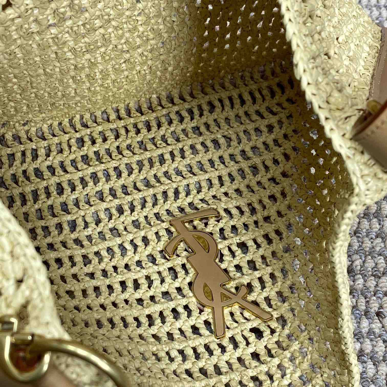 Saint Laurent Oxalis Bag In Raffia Macrame - FashionPlug