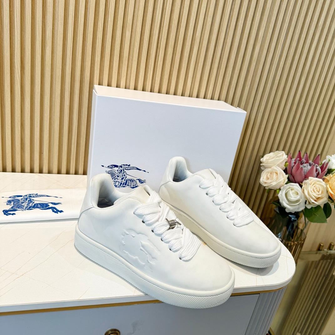 Burberry Leather Box Sneakers - FashionPlug