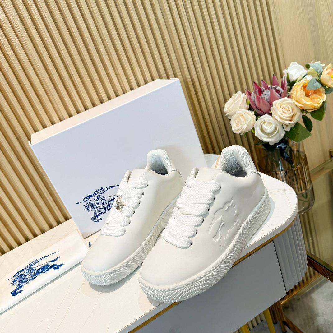 Burberry Leather Box Sneakers - FashionPlug