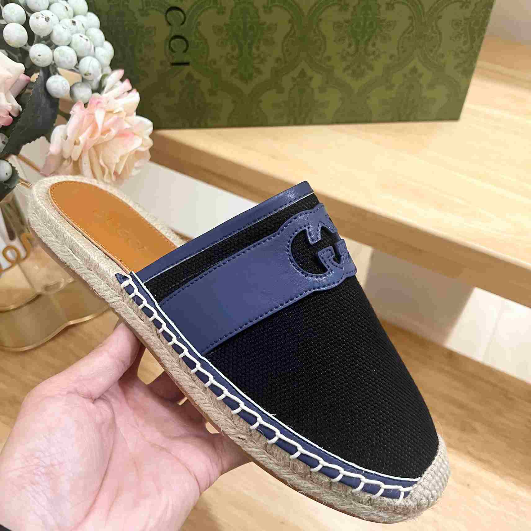 Gucci Interlocking G Slide Espadrille - FashionPlug