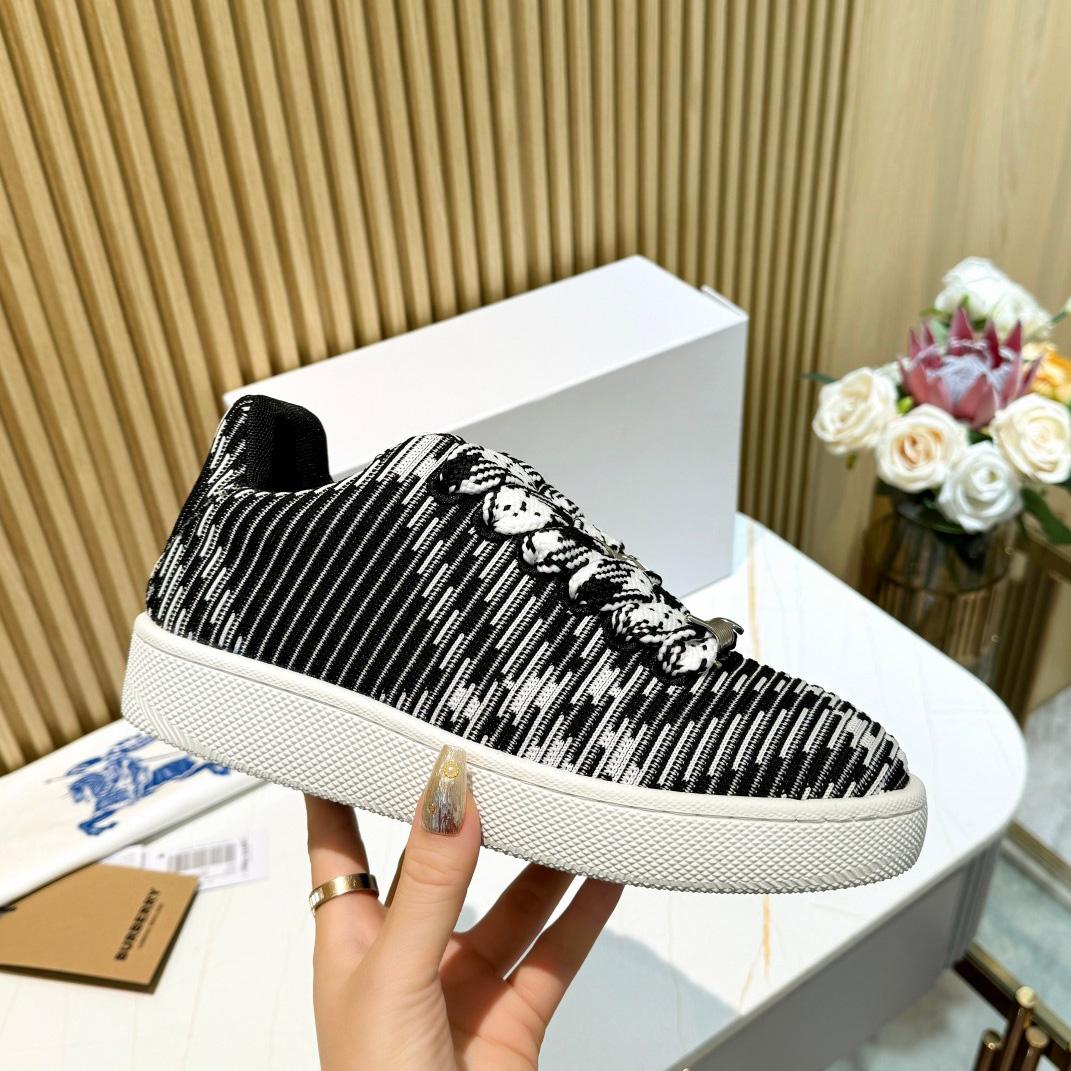 Burberry Check Knit Box Sneakers - FashionPlug