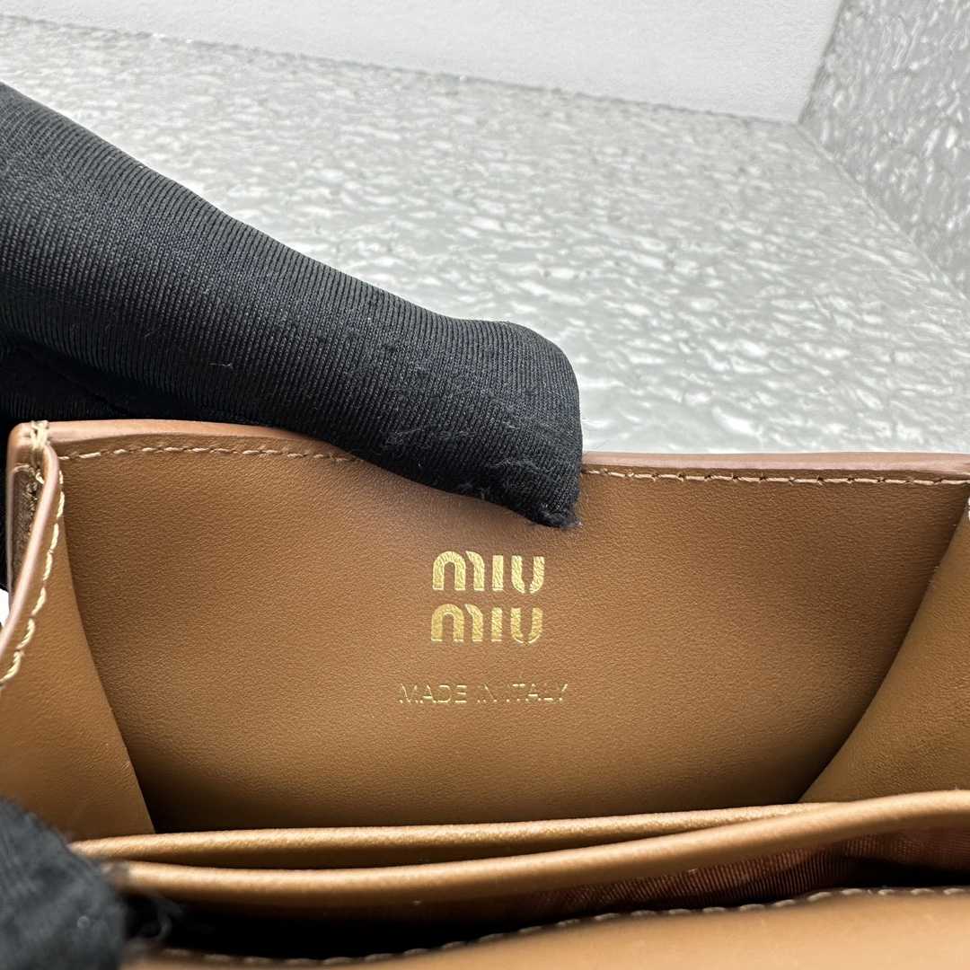 Miu Miu Leather Wallet With Leather And Cord Shoulder Strap - FashionPlug