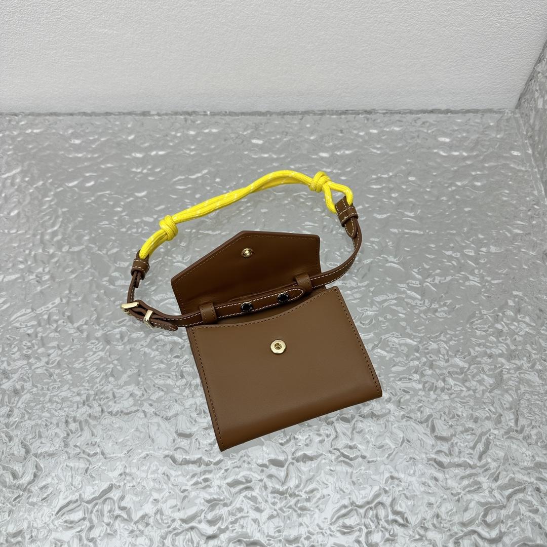 Miu Miu Leather Wallet With Leather And Cord Shoulder Strap - FashionPlug