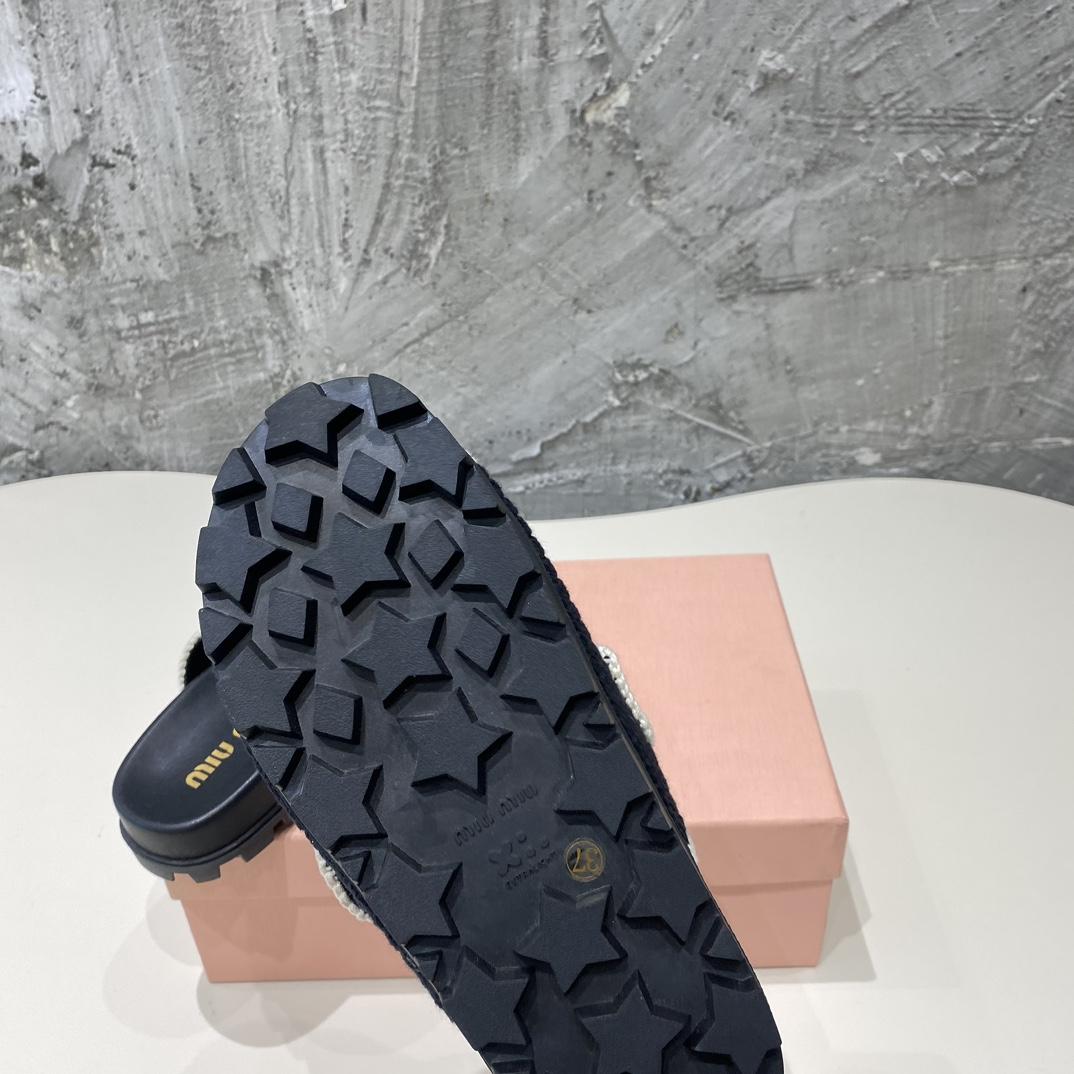 Miu Miu Crochet Knit Slides - FashionPlug
