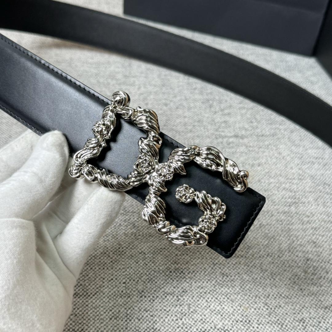 Dolce & Gabbana DG Logo-buckle Leather Belt   40mm - FashionPlug