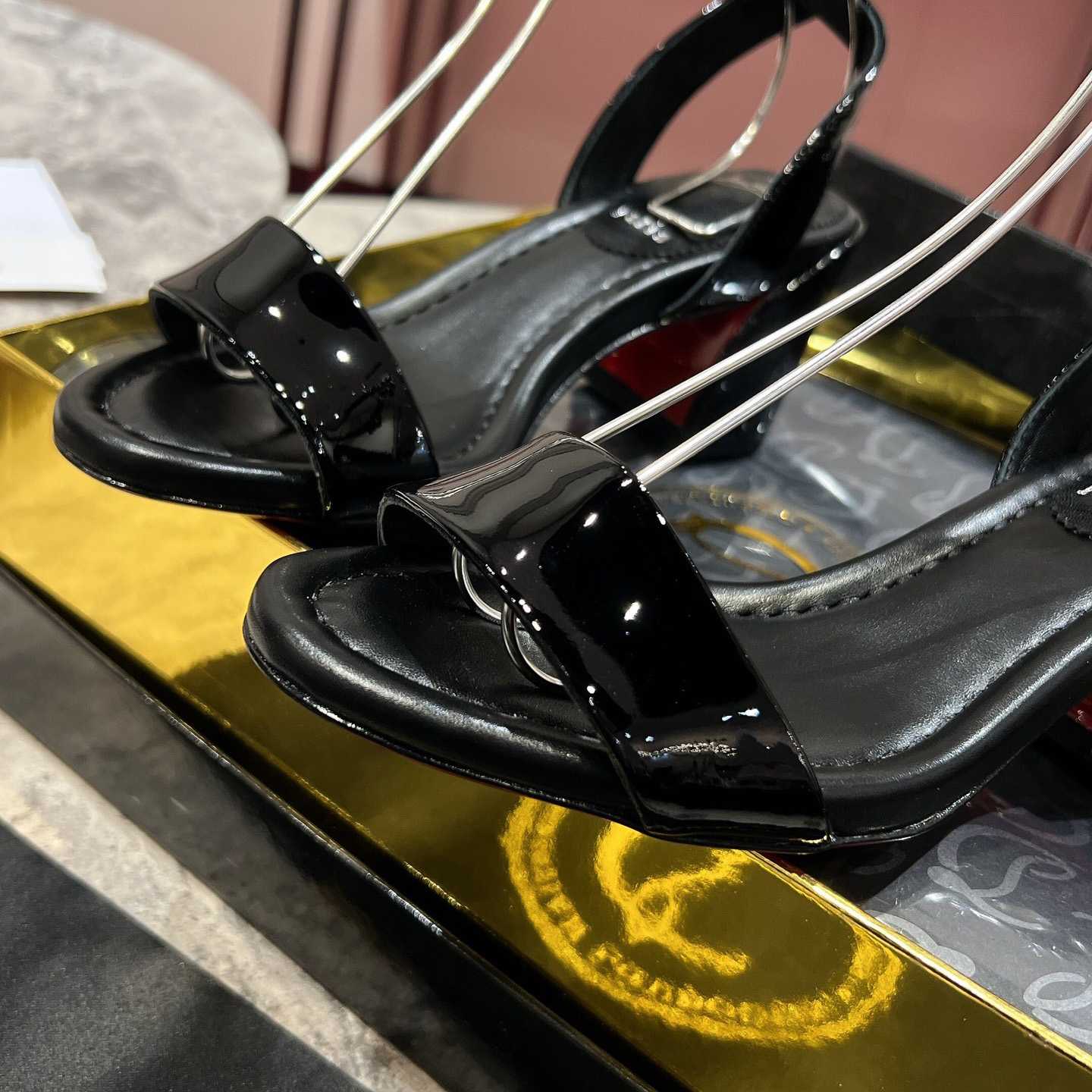Christian Louboutin  Black Lin Miss Sabina 55 Sandals - FashionPlug