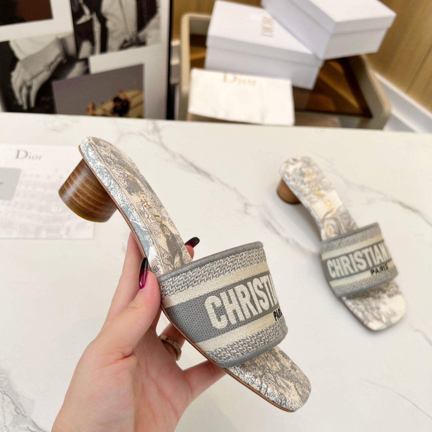 Dior Dway Heeled Slide - FashionPlug