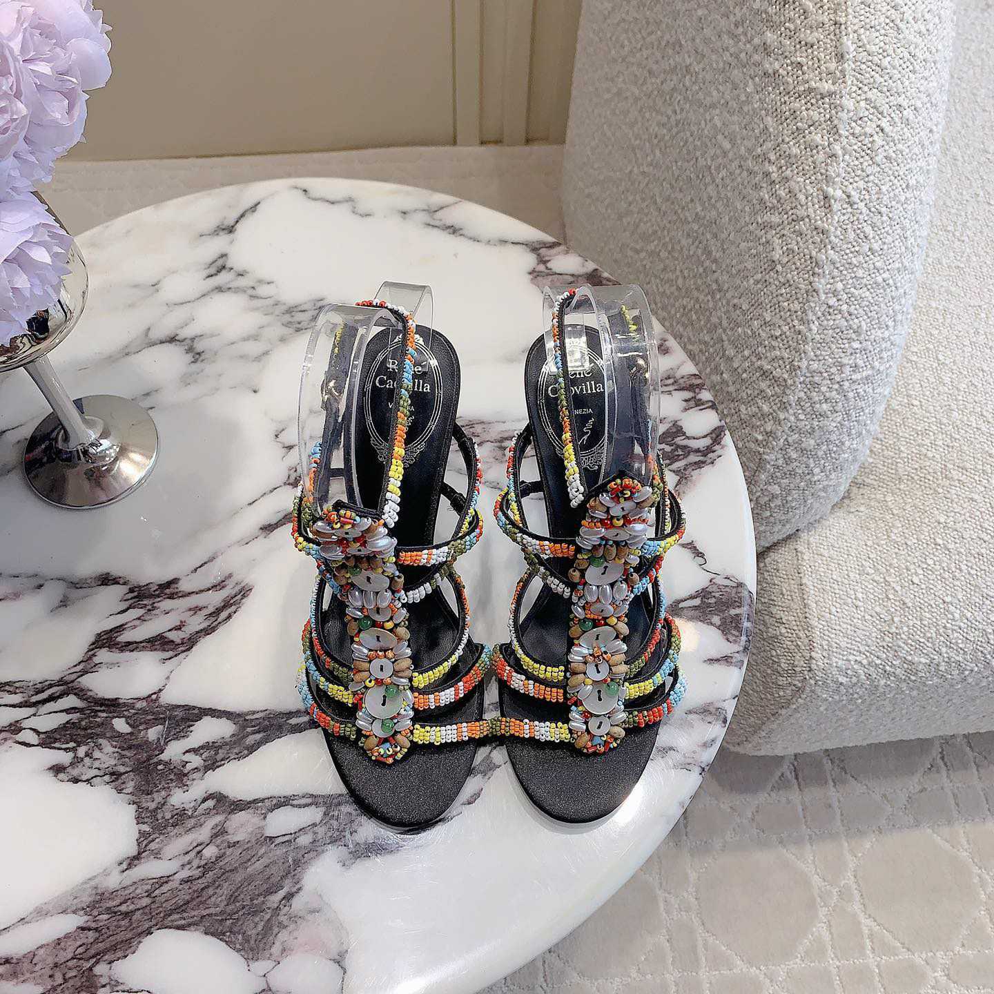 Rene Caovilla Rebecca 90mm Sandals - FashionPlug