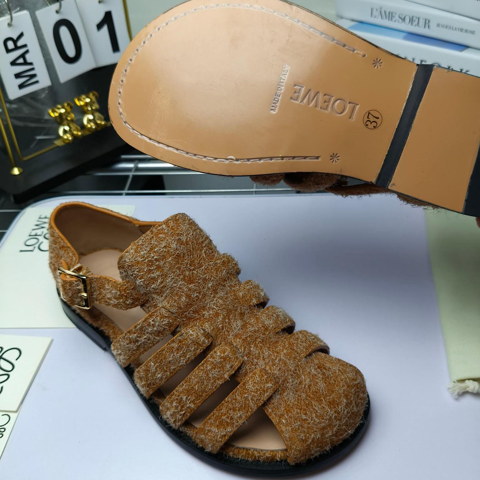 Loewe Campo Sandal In Brushed Suede - FashionPlug