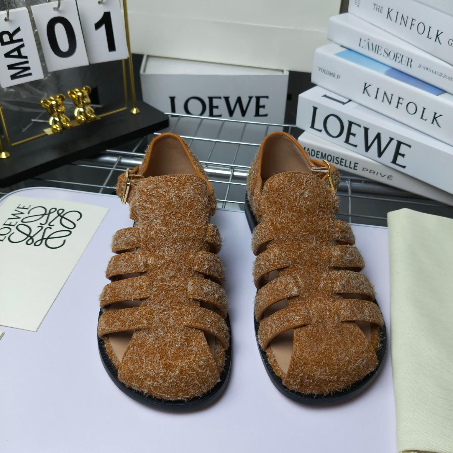 Loewe Campo Sandal In Brushed Suede - FashionPlug