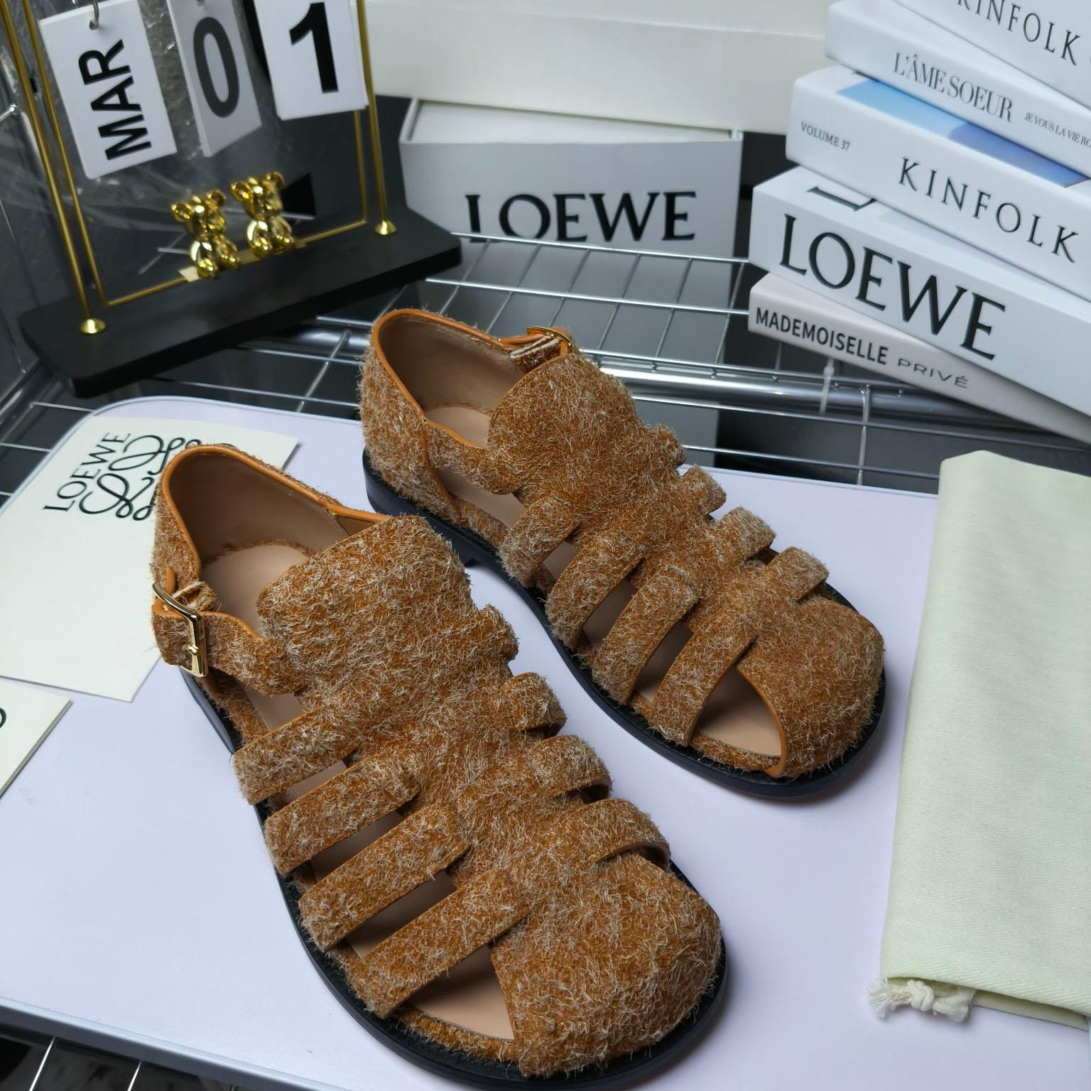 Loewe Campo Sandal In Brushed Suede - FashionPlug