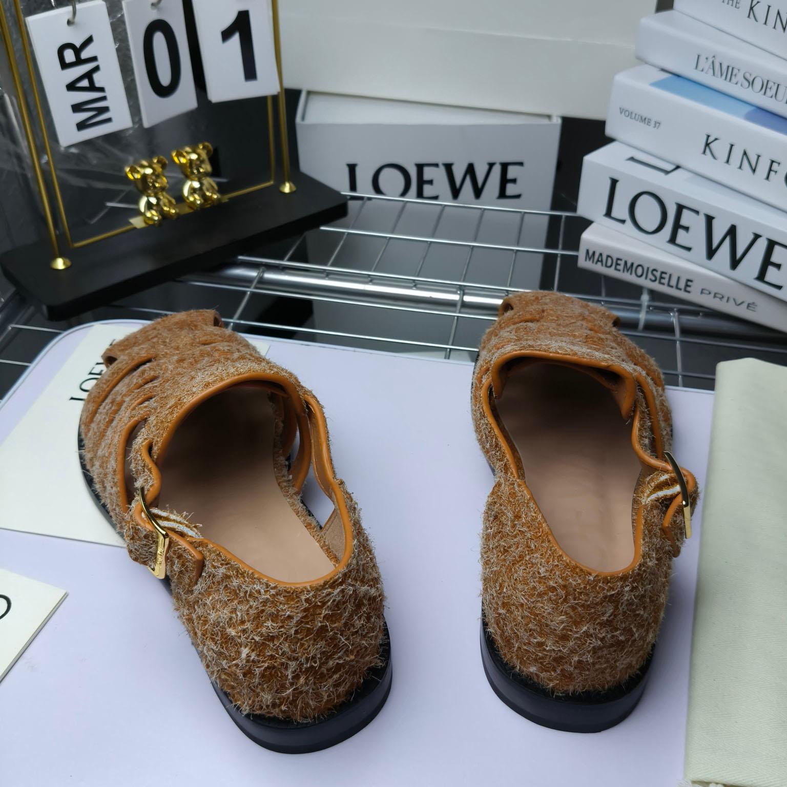 Loewe Campo Sandal In Brushed Suede - FashionPlug