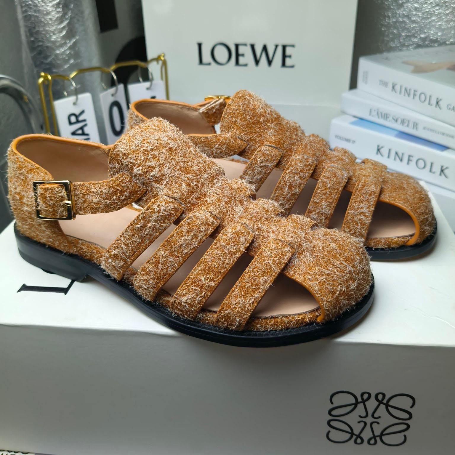 Loewe Campo Sandal In Brushed Suede - FashionPlug