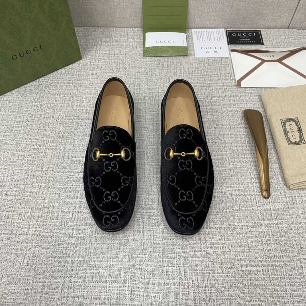 GUCCI Jordaan GG Velvet Loafer - FashionPlug