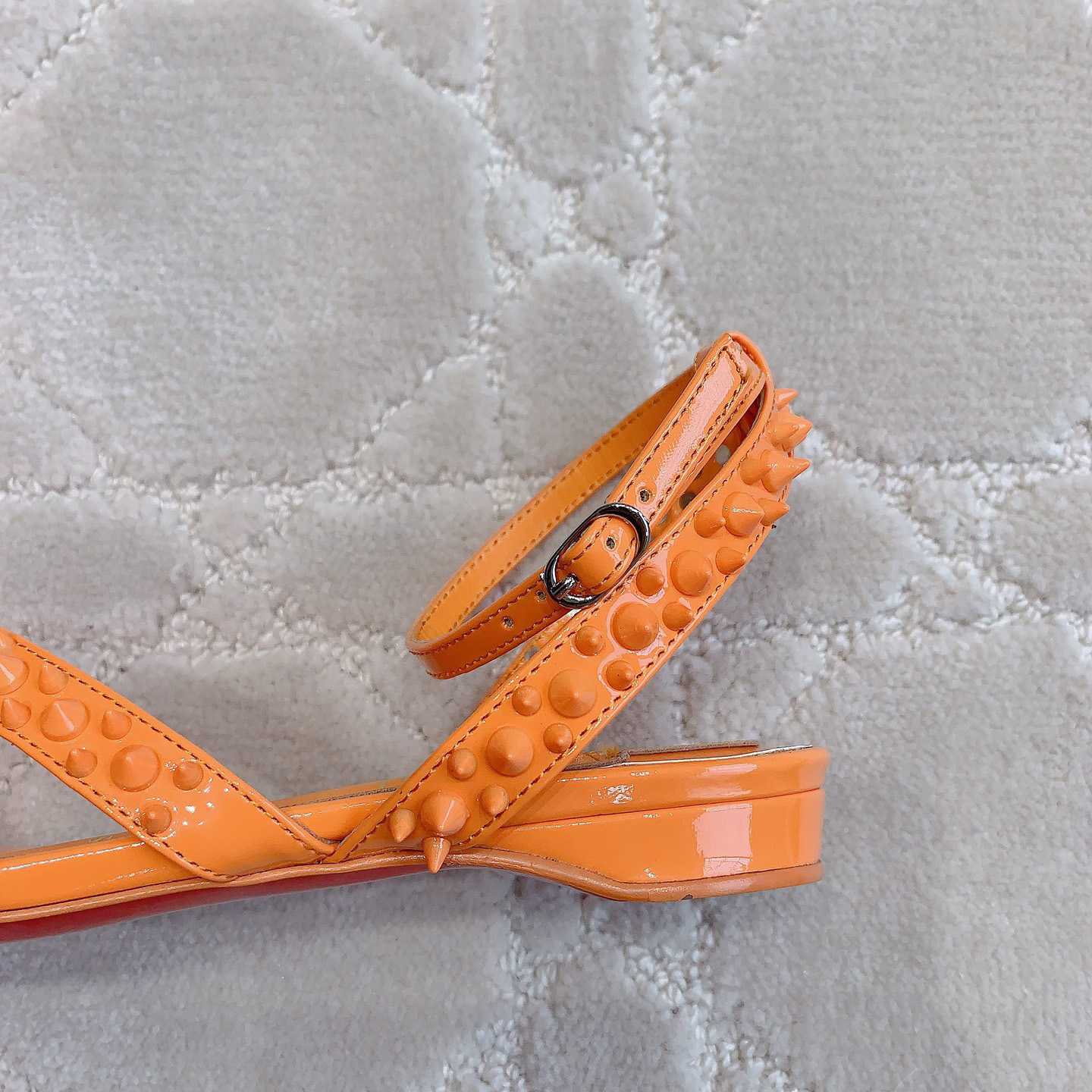 Christian Louboutin Mafaldina Spikes Leather Sandals - FashionPlug