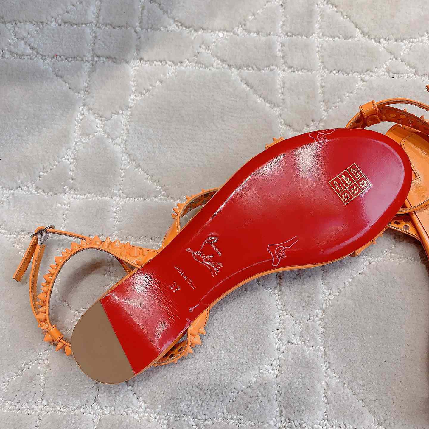 Christian Louboutin Mafaldina Spikes Leather Sandals - FashionPlug