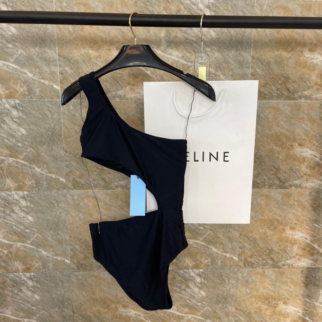 Prada One-shoulder Cut-out Swimsuit - FashionPlug