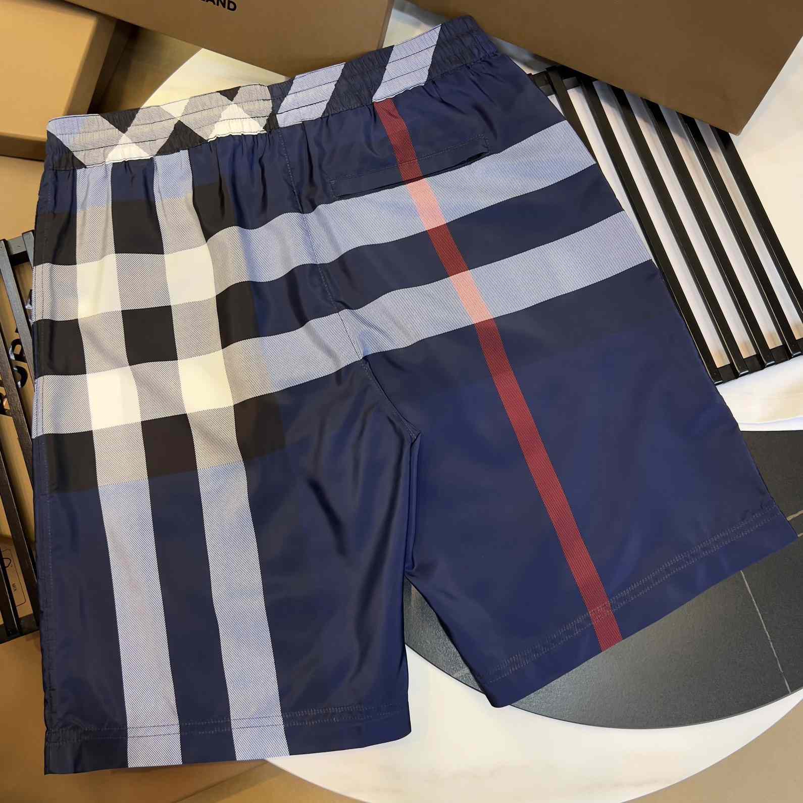 Burberry Checkered Twill Swim Shorts - FashionPlug