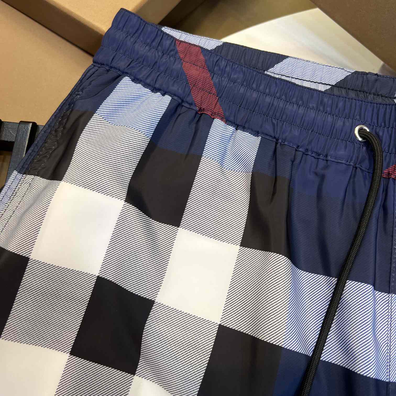Burberry Checkered Twill Swim Shorts - FashionPlug