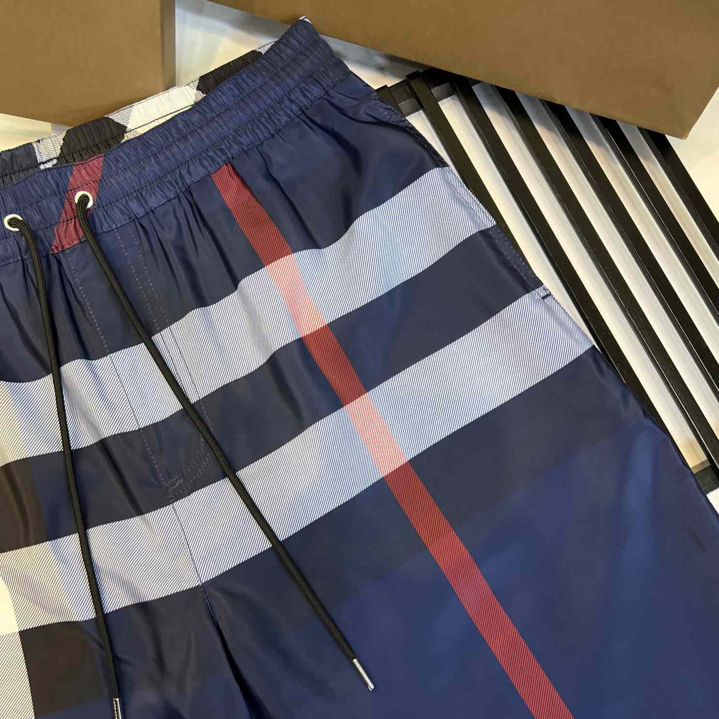 Burberry Checkered Twill Swim Shorts - FashionPlug