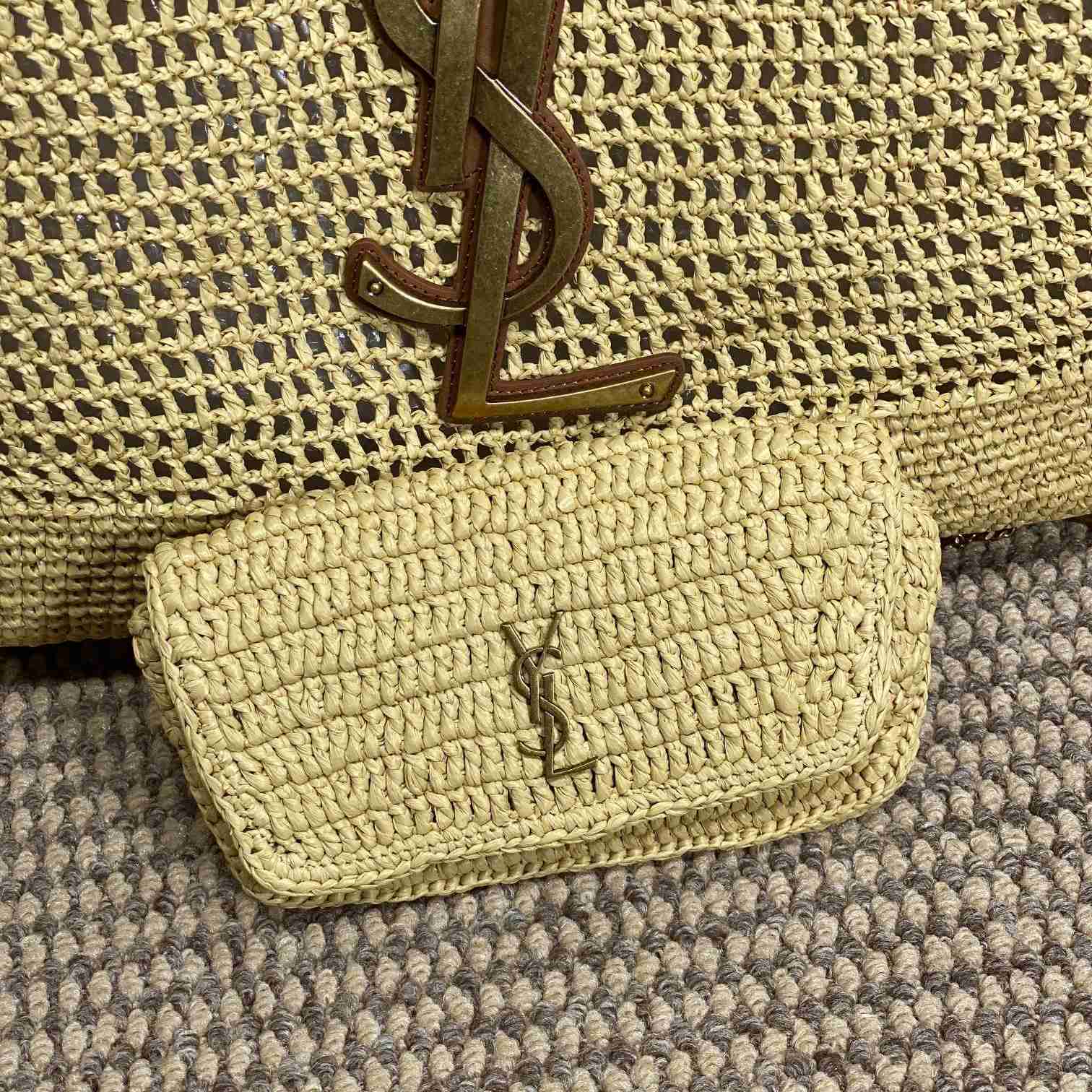 Saint Laurent Icare In Raffia - FashionPlug