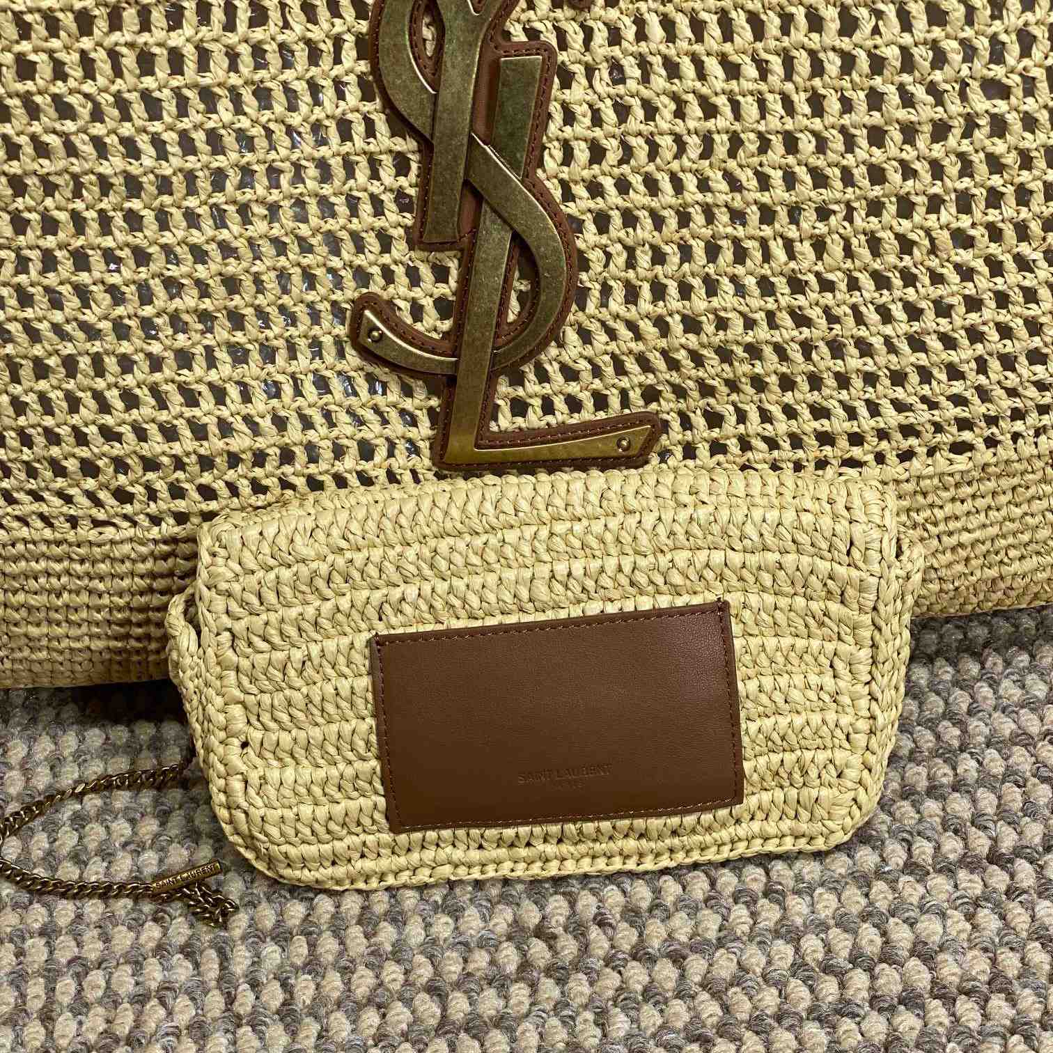 Saint Laurent Icare In Raffia - FashionPlug