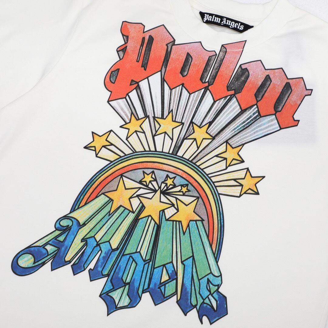 Palm Angels Rainbow Stars T-Shirt  - FashionPlug