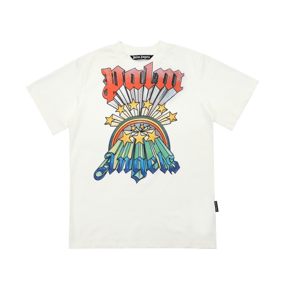 Palm Angels Rainbow Stars T-Shirt  - FashionPlug