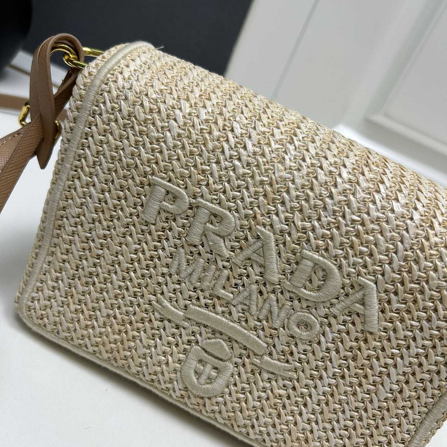 Prada Crochet Card Holder With Shoulder Strap (20x12x8cm) - FashionPlug