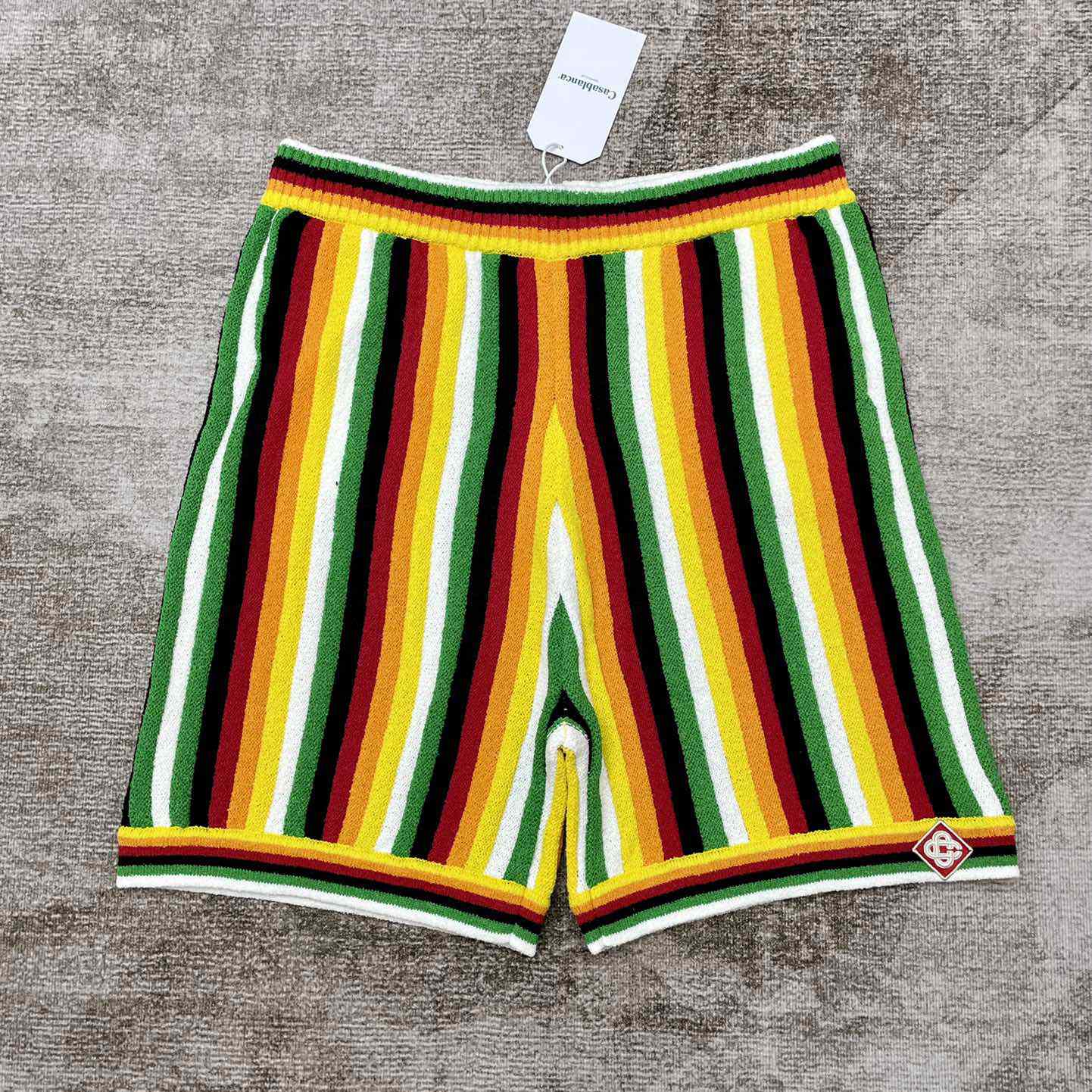 Casablanca Striped Towelling Shorts   D0042 - FashionPlug