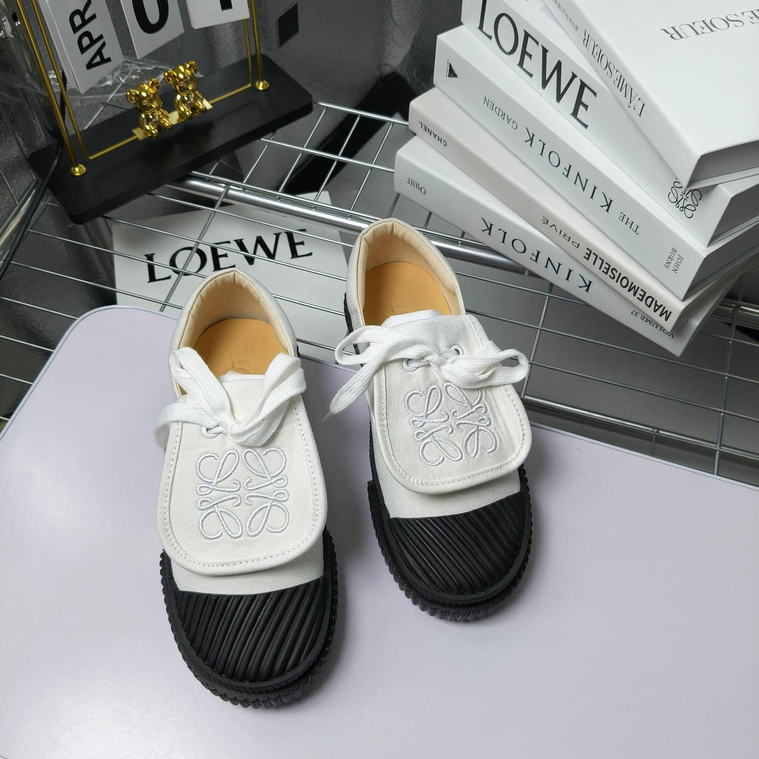 Loewe Anagram Embroidered Flap Low-Top Sneakers - FashionPlug