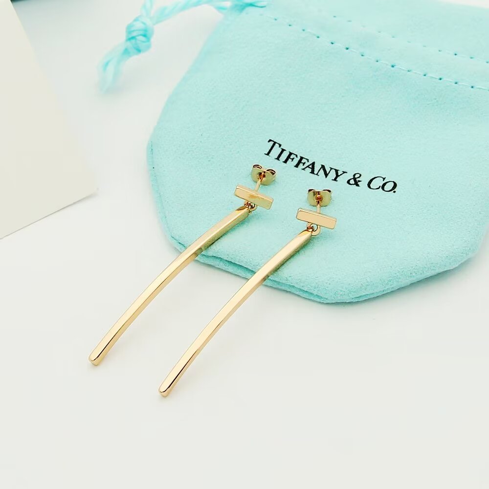 Tiffany & Co. Elongated Wire Bar Earrings - FashionPlug