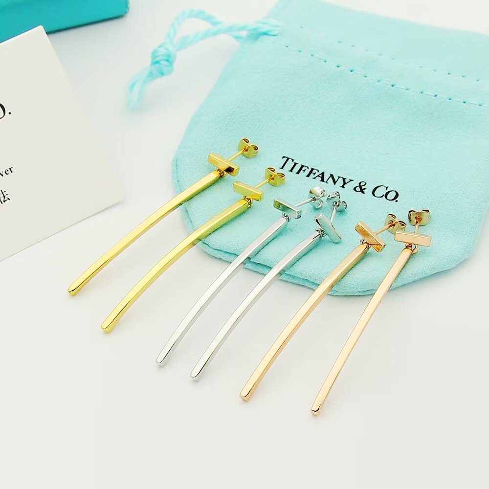 Tiffany & Co. Elongated Wire Bar Earrings - FashionPlug