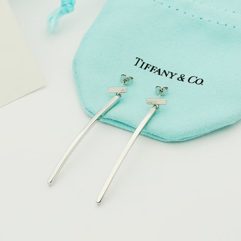 Tiffany & Co. Elongated Wire Bar Earrings - FashionPlug