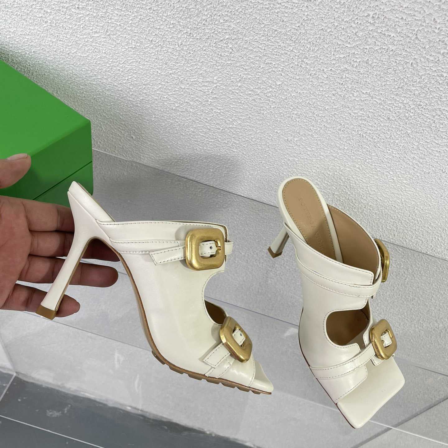 Bottega Veneta Stretch Buckle Mule Sandal - FashionPlug