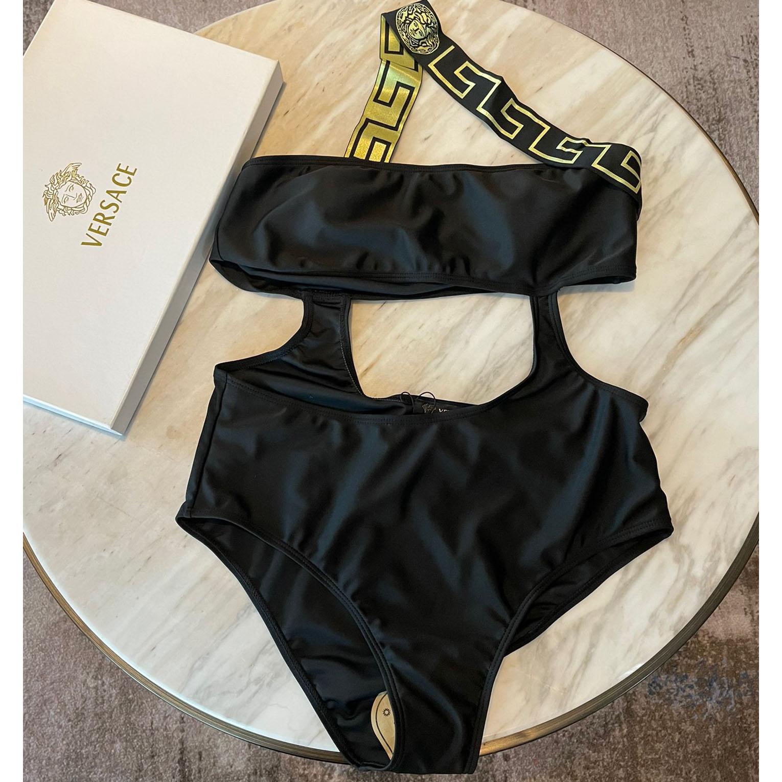 Versace Greca Cut Out Detailed Swimsuit - FashionPlug