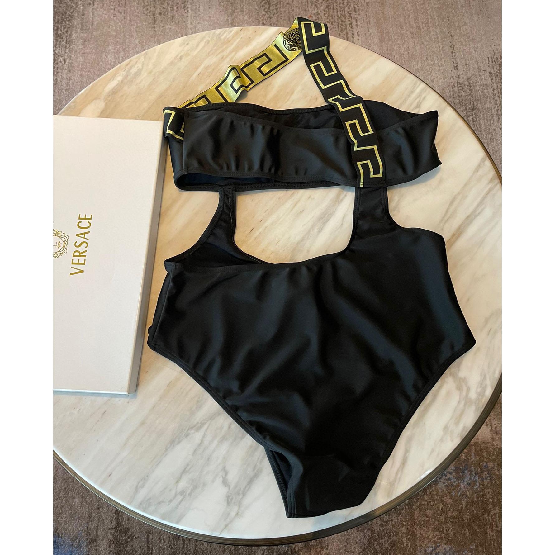 Versace Greca Cut Out Detailed Swimsuit - FashionPlug