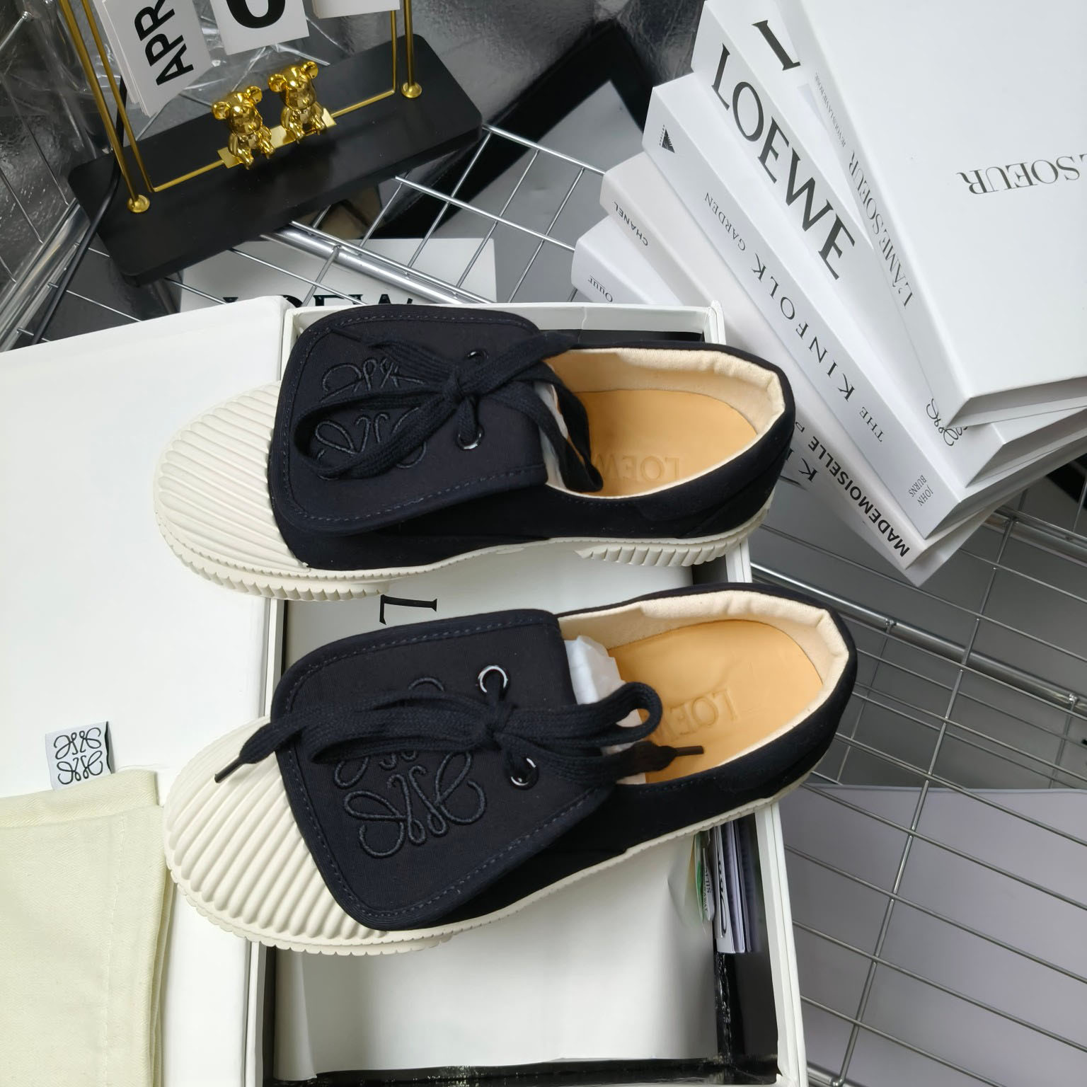 Loewe Anagram Embroidered Flap Low-Top Sneakers - FashionPlug