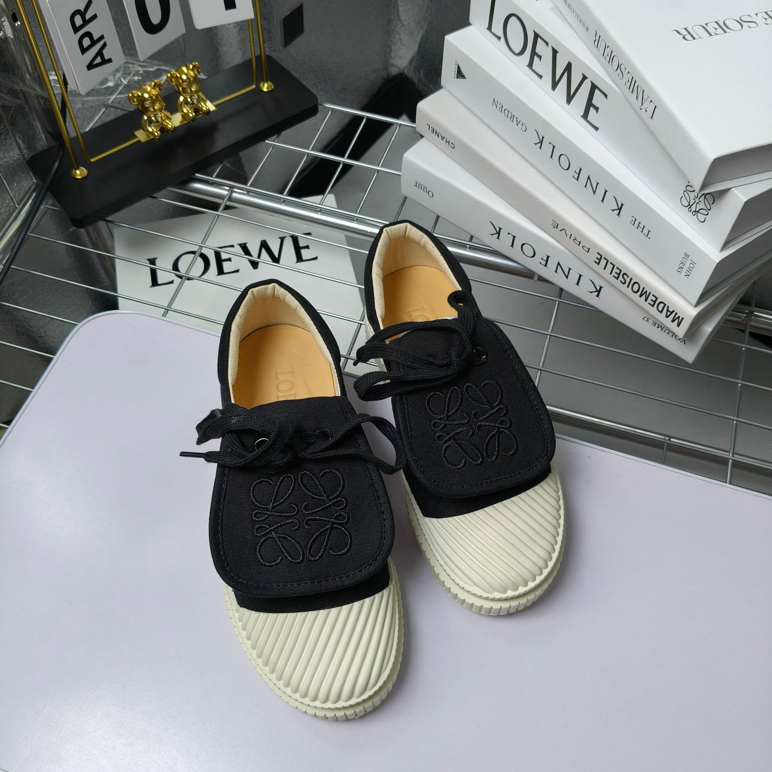 Loewe Anagram Embroidered Flap Low-Top Sneakers - FashionPlug