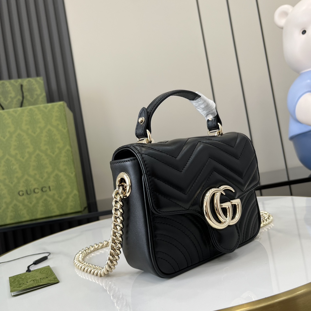 Gucci GG Marmont Mini Top Handle Bag - FashionPlug