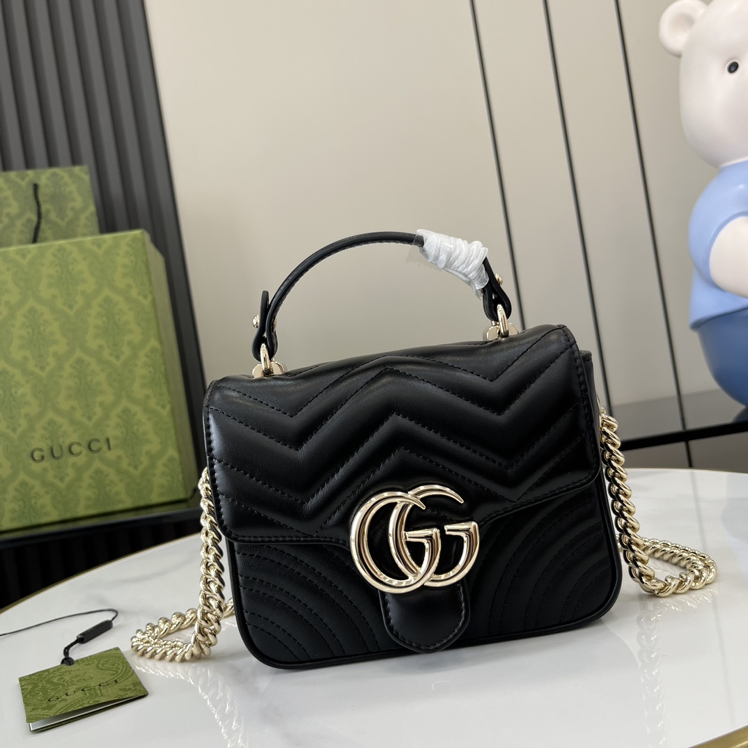 Gucci GG Marmont Mini Top Handle Bag - FashionPlug
