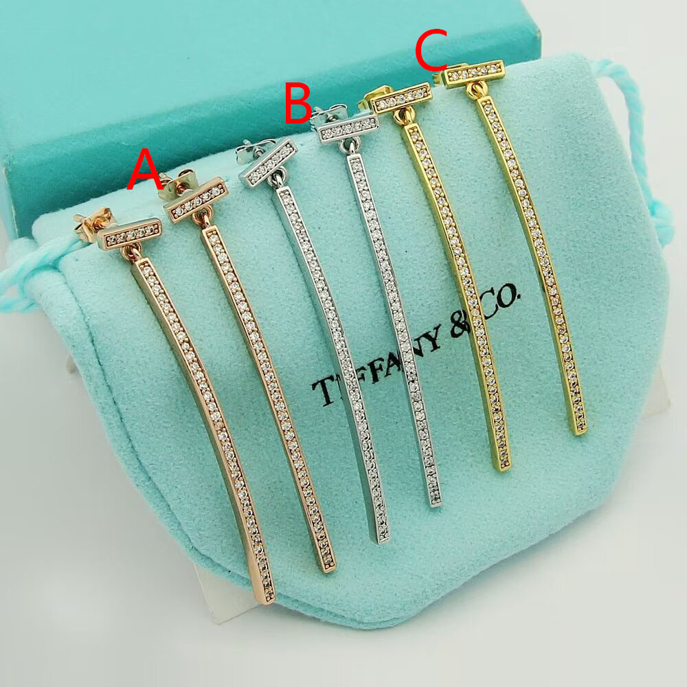 Tiffany & Co. Diamond Bar Earrings - FashionPlug