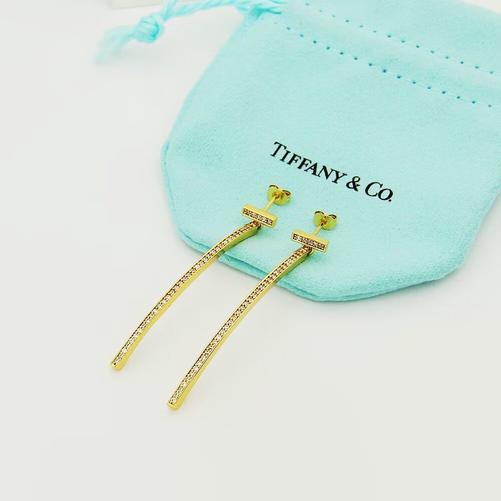 Tiffany & Co. Diamond Bar Earrings - FashionPlug