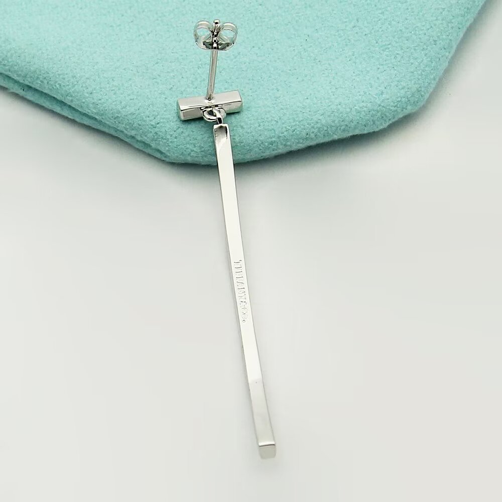 Tiffany & Co. Diamond Bar Earrings - FashionPlug